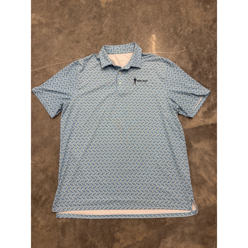 Southern Tide Payne's Valley Golf Club Polo Shirt Men's XL Cocktails AOP‎